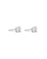 0.60 Carat TW laboratory-grown Diamond Solitaire Stud Earrings in 10kt White Gold