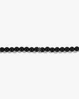 Men's Onyx Gemstone and Black Diamond Bead Bracelet in Sterling Silver