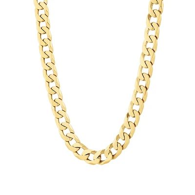 55cm (22") 12mm-12.5mm Width Solid Curb Chain in 10kt Yellow Gold