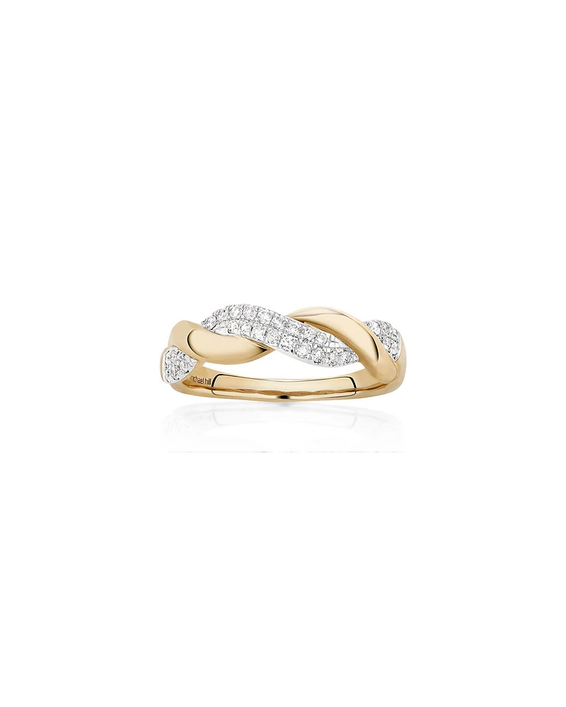 Twist Ring with 0.20 Carat TW of Diamonds in 10kt Yellow Gold