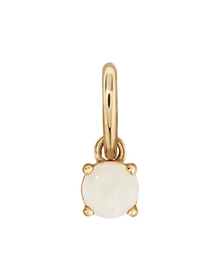 Round Australian Opal Birthstone Pendant in 10kt Yellow Gold