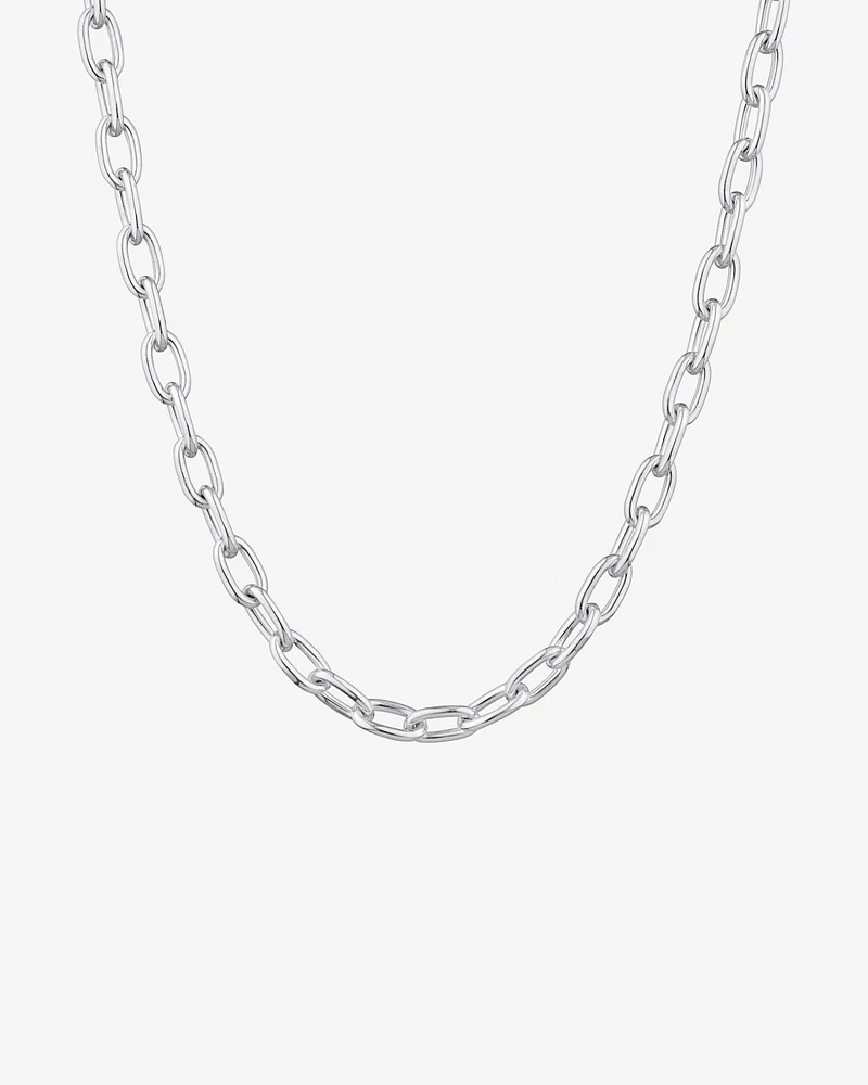 45cm 6.5mm-7mm Width Paperclip Chain in Sterling Silver