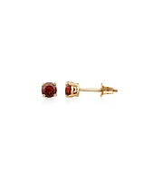 Stud Earrings with Rhodolite Garnet in 10kt Yellow Gold