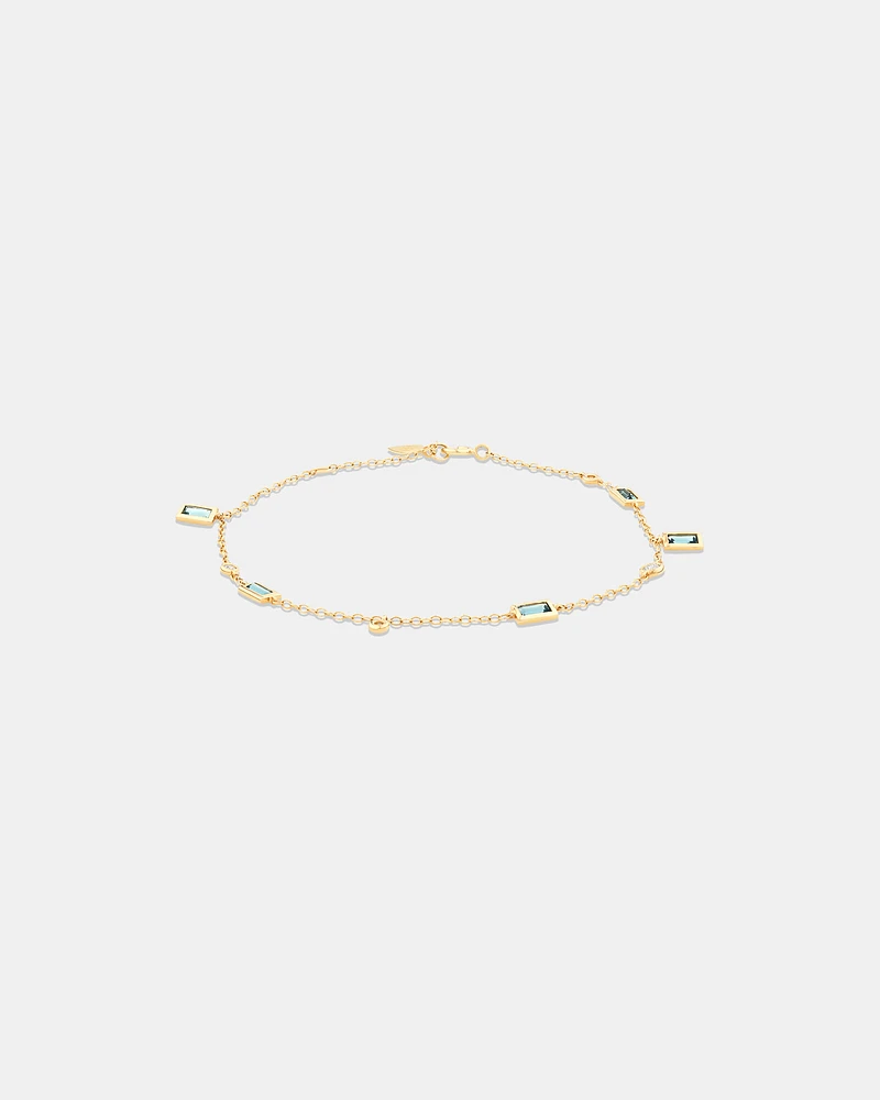 Serendipity Bracelet with London Blue Topaz in 10kt Yellow Gold