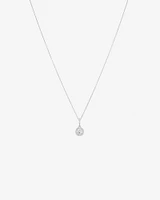Halo Pendant with Cubic Zirconia in Sterling Silver