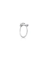 Knots Ring with Diamonds in Sterling Silver