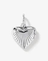 Sunray Love Heart Locket Pendant in Sterling Silver