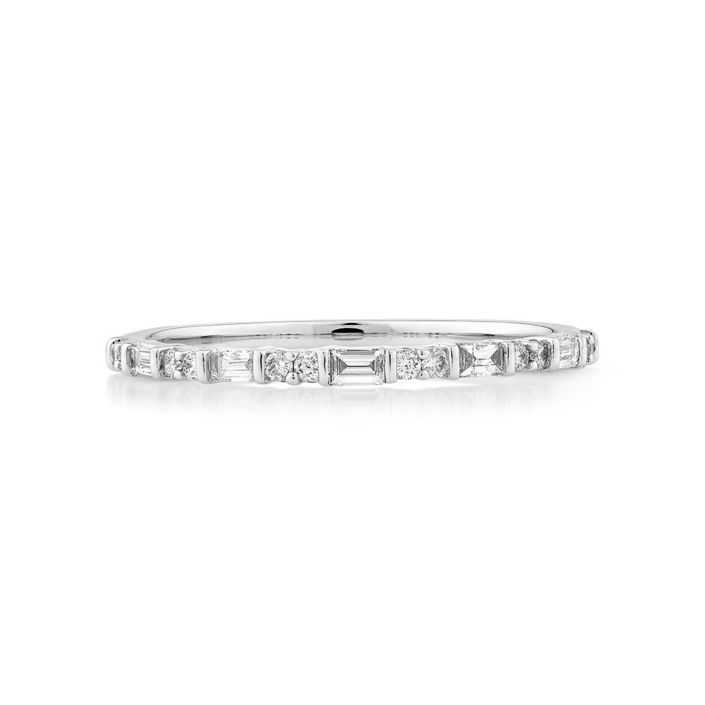 0.20 Carat TW Diamond Wedding Ring in 14kt White Gold