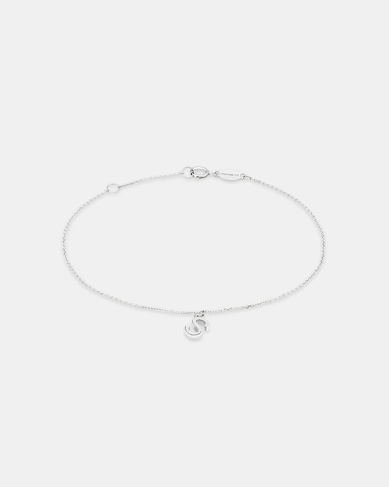 Bracelet à initiale « D » en argent
