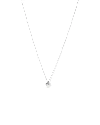 Cubic Zirconia Knot Pendant Necklace in Sterling Silver