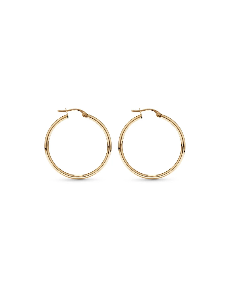 25mm Hoop Earrings in 10kt Rose Gold