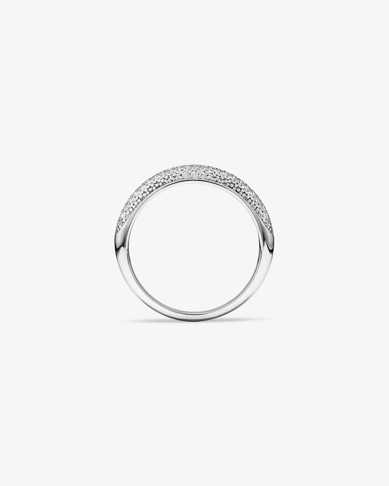 Bague Dôme Pavé en Zircon Cubique Argent Sterling