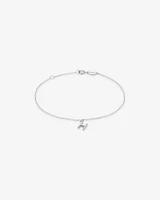 19cm (7.5") N Initial Bracelet in Sterling Silver