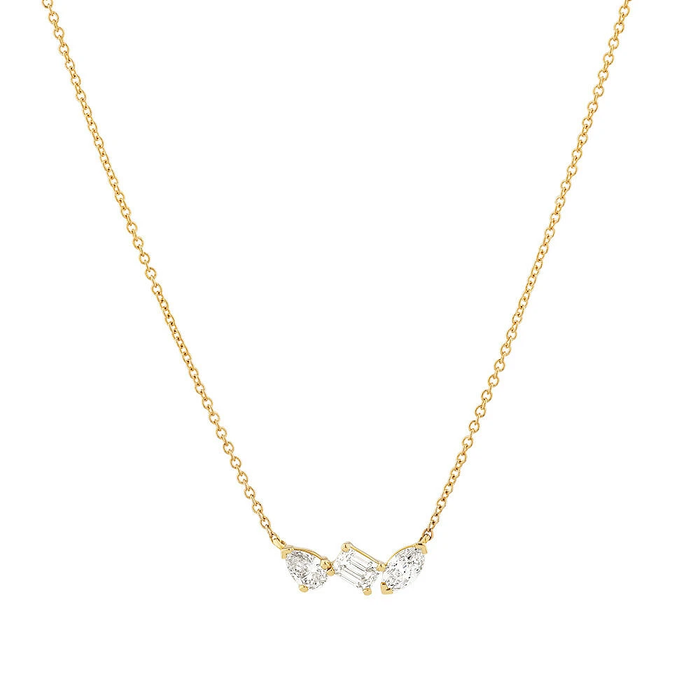 0.50 Carat TW Fancy Cut Laboratory-Grown Diamond Necklace in 10kt Yellow Gold