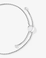 0.15 Carat TW Diamond Knots Bolo Bracelet in Sterling Silver