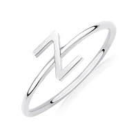 C Initial Ring in Sterling Silver