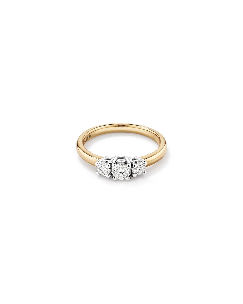 0.50 Carat TW Three Stone Round Brilliant Diamond Engagement Ring in 14kt White Gold