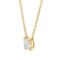 0.50 Carat TW Asscher Cut Laboratory-Grown Diamond Solitaire Necklace in 10kt Yellow Gold