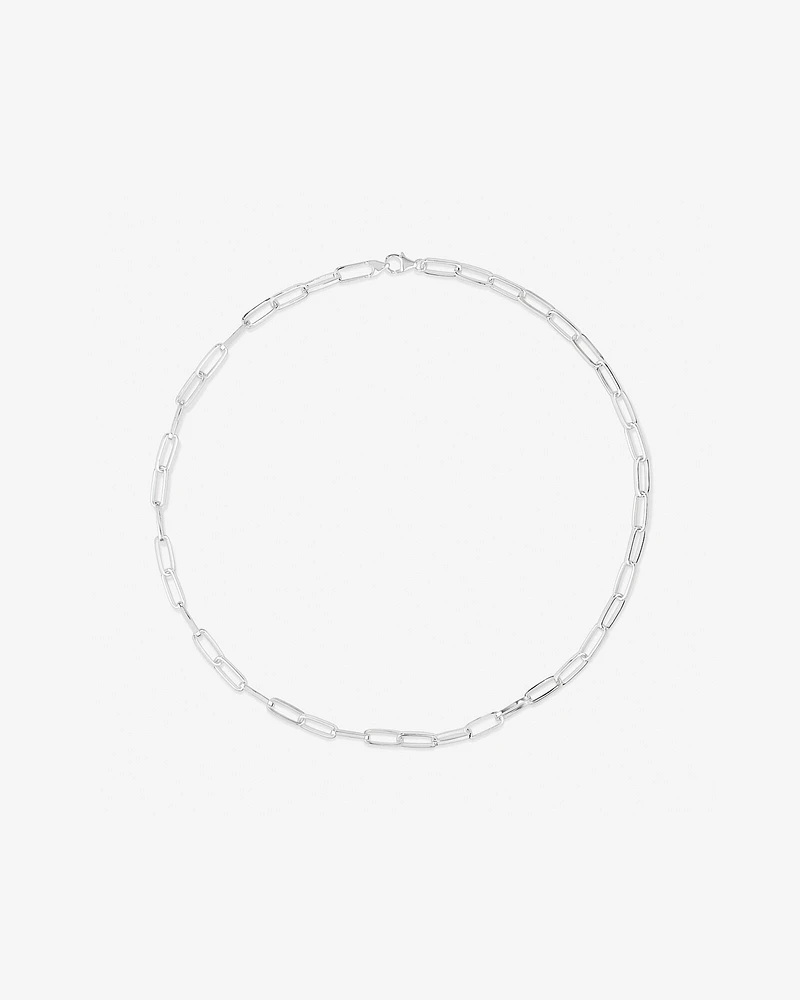 46cm (18.1”) 5.5mm-6mm Width Paperclip Chain in Sterling Silver