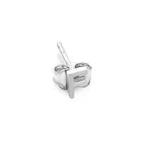 E Initial Single Stud Earring in Sterling Silver