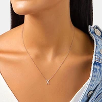 A' Initial necklace with 0.10 Carat TW of Diamonds in 10kt White Gold