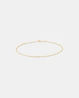 Flat Paperclip Chain Anklet in 10kt Yellow Gold