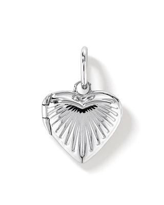 Sunray Love Heart Locket Pendant in Sterling Silver