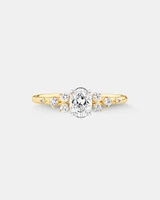 Oval Scatter Ring with 0.63 Carat TW of Diamonds in 14kt Yellow & White Gold