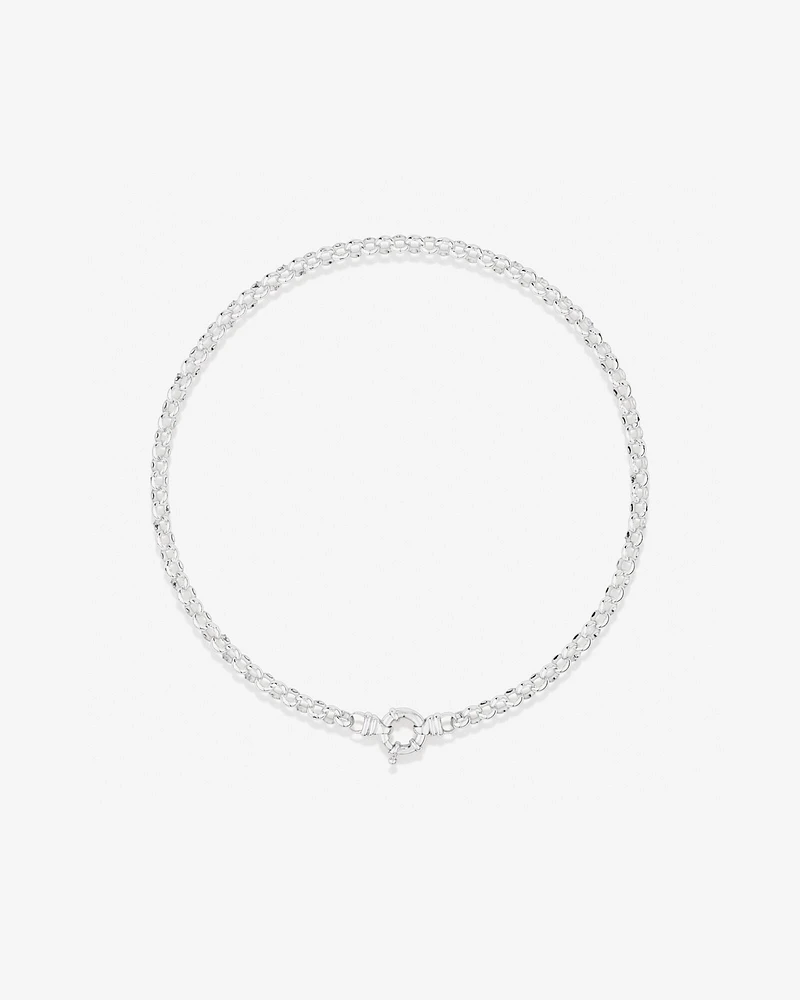 Chaîne belcher en argent sterling de 45 cm, largeur de 6,5 à 7 mm