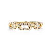 0.20 Carat TW Diamond Paperclip Ring in 10kt Yellow Gold