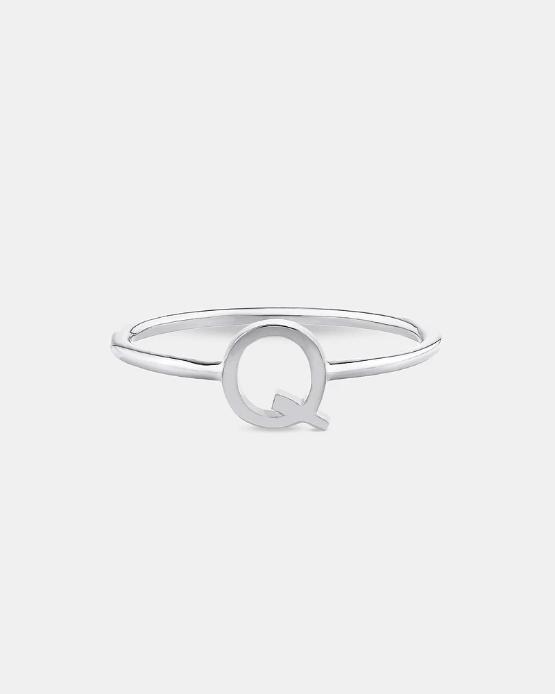 C Initial Ring in Sterling Silver