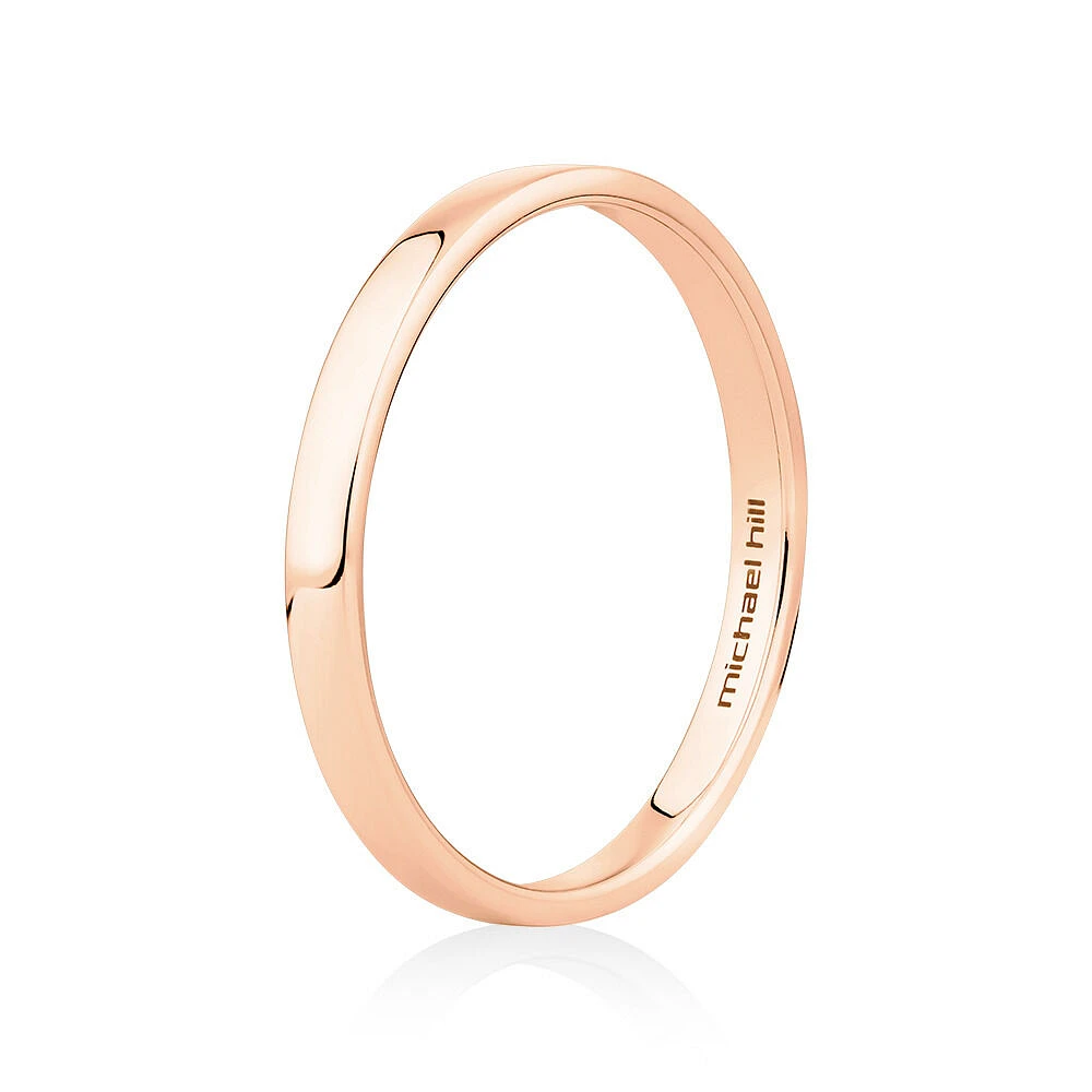 2mm Lite Half Round Wedding Band in 10kt Gold