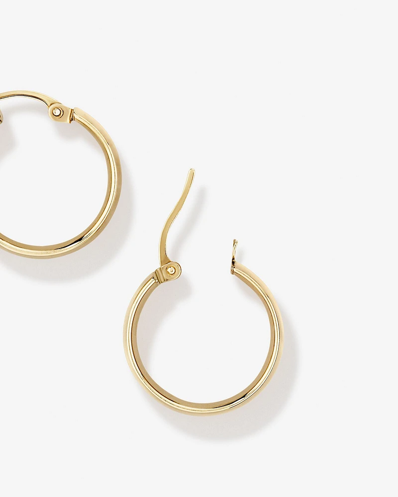 15mm Hoop Earrings in 10kt Yellow Gold