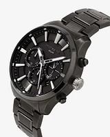 Montre à énergie solaire en acier inoxydable bleu pour homme
