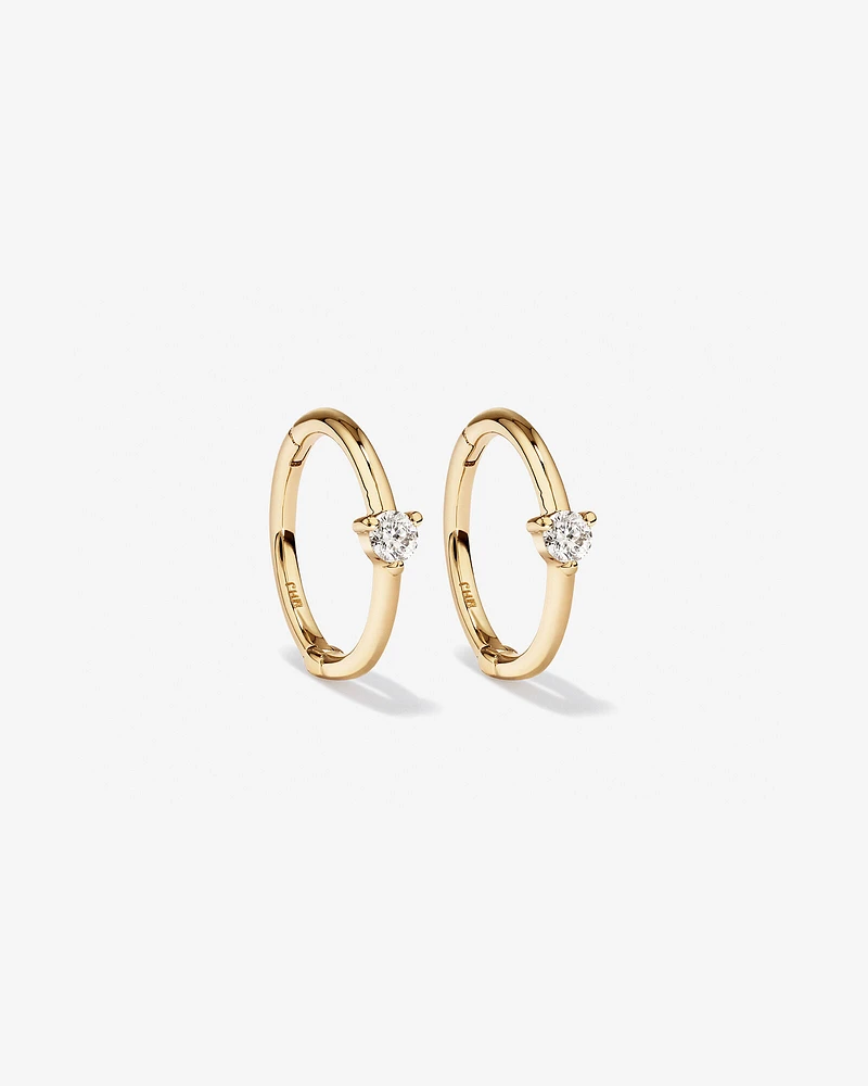 Diamond Accent Sleeper Earrings in 10kt Yellow Gold