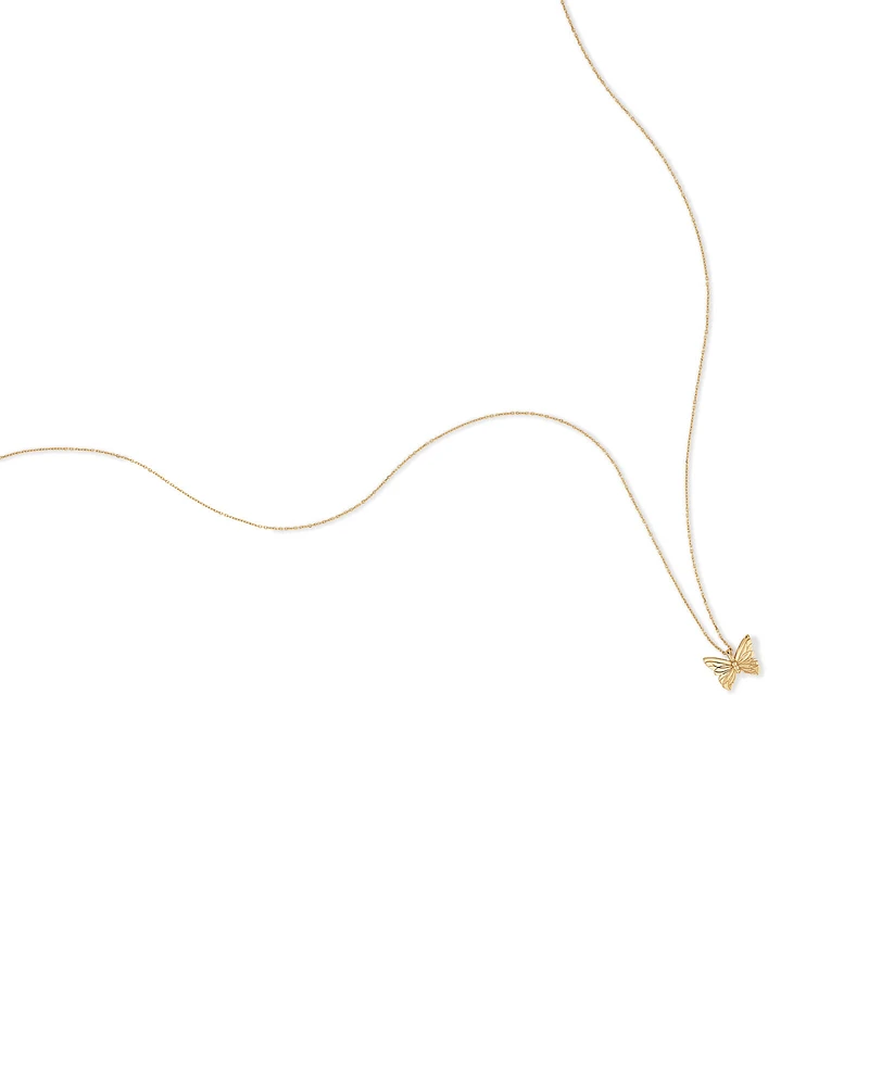 Butterfly Necklace in 10kt Yellow Gold