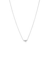 Round Brilliant Cut Cubic Zirconia Cable Chain Necklace in Sterling Silver