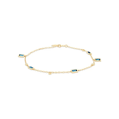 Serendipity Bracelet with London Blue Topaz in 10kt Yellow Gold