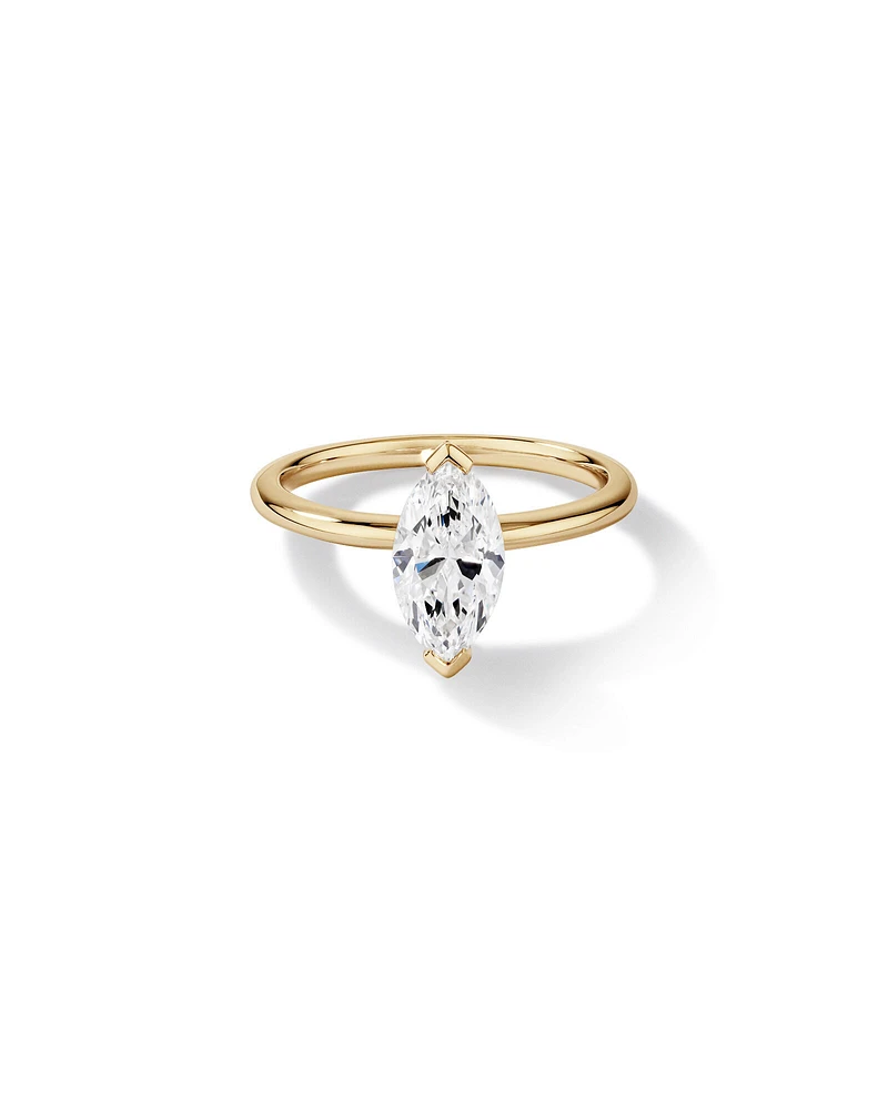 1.25 Carat TW Marquise Laboratory-Grown Diamond Solitaire Engagement Ring in 14kt White Gold