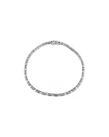 Emerald & Diamond Dot Dash Tennis Bracelet with 0.62 Carat TW in 10kt White Gold