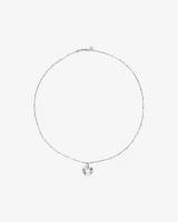 Sunray Open Circle Pendant Station Necklace in Sterling Silver