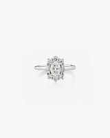 Sir Michael Hill Designer Oval Engagement Ring with 0.96 Carat TW Diamonds in 18kt White Gold