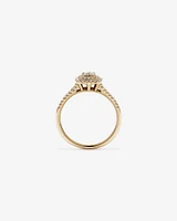 0.30 Carat TW Cushion Shaped Cluster Diamond Halo Engagement Ring in 10kt Yellow Gold