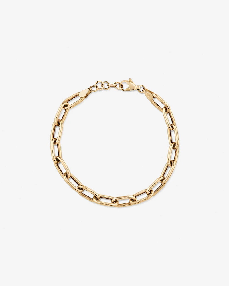 21cm (8.5") Hollow Oval Paperclip Bracelet in 10kt Yellow Gold