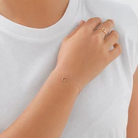 19cm (7.5") C Initial Bracelet in 10kt Yellow Gold