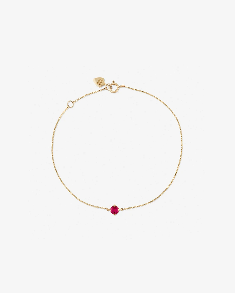 Bracelet with Ruby in 10kt Yellow Gold