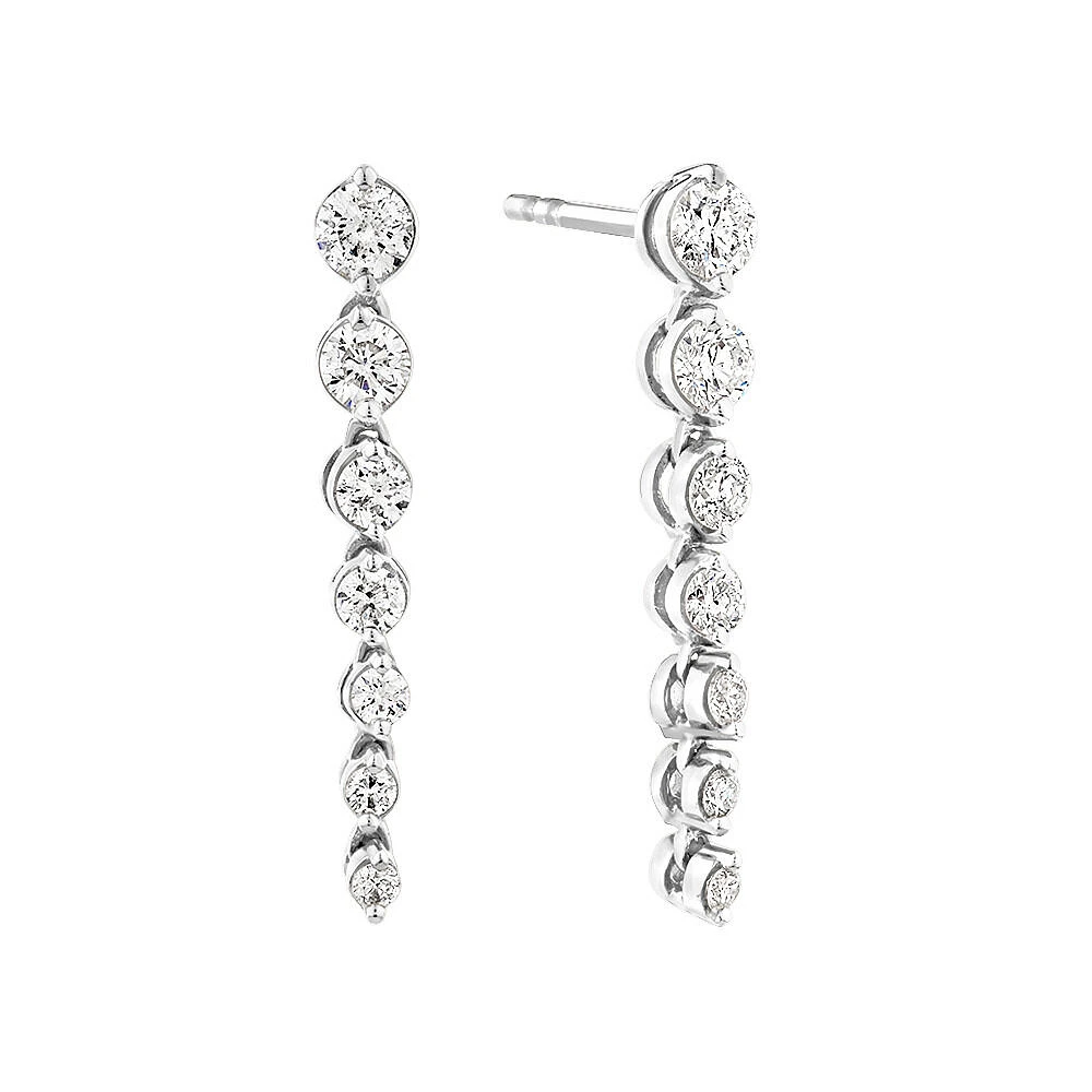 Drop Earrings with Carat TW of Diamonds in 18kt Gold