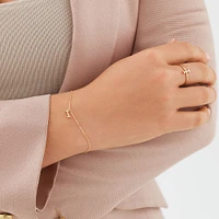 19cm (7.5") C Initial Bracelet in 10kt Yellow Gold