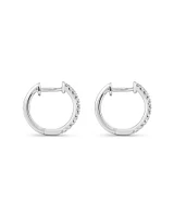 1.00 Carat TW Diamond Dot Dash Huggie Earrings in 14kt White Gold