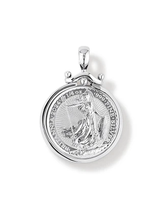 1/4oz Brittannia Sovereign Medallion Pendant in Sterling Silver